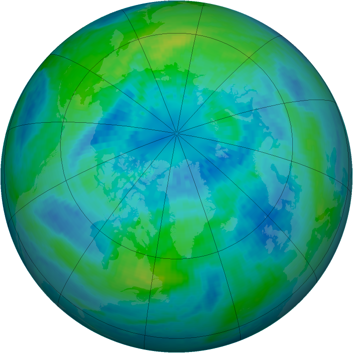Arctic ozone map for 29 September 2002
